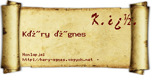Kéry Ágnes névjegykártya