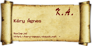 Kéry Ágnes névjegykártya